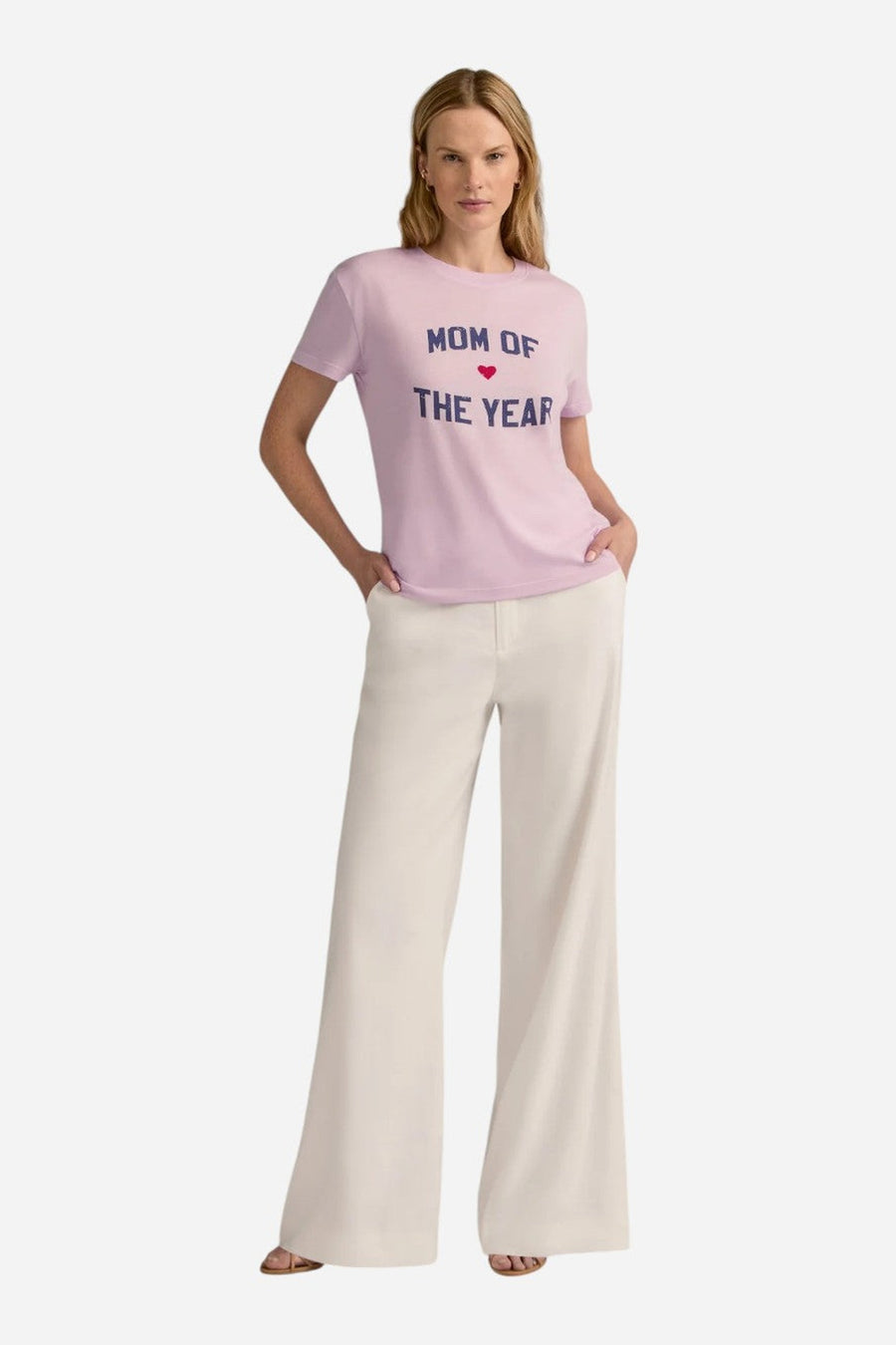 Favorite Daughter Mom Of The Year Tee in Wisteria Veneti – on model