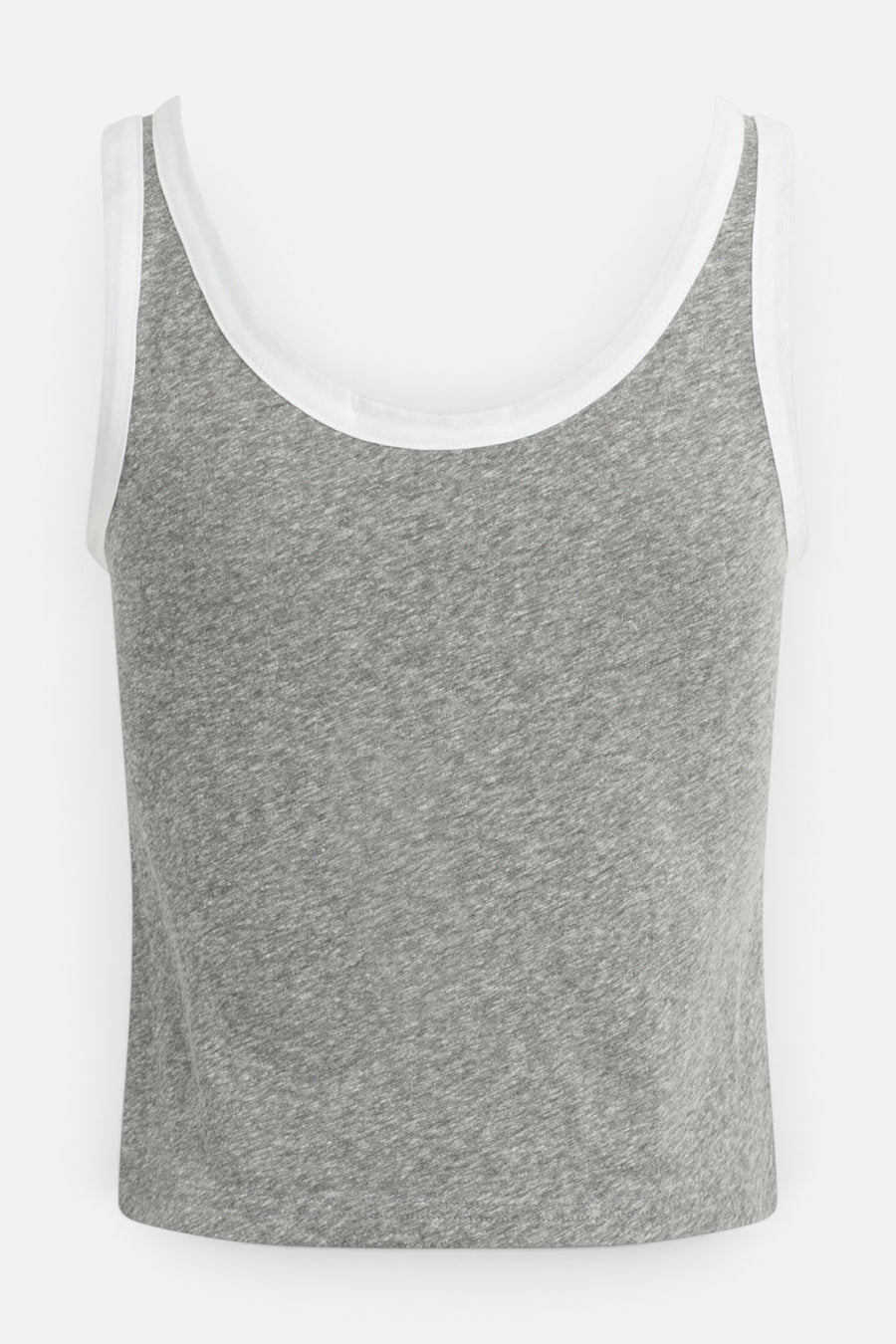 Favorite Daughter Ringer Tank in Heather Grey / White – back view