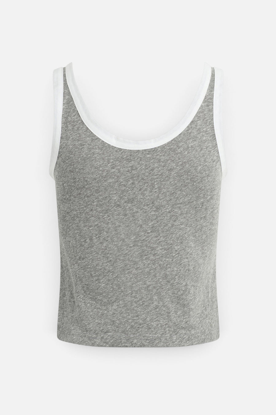 Favorite Daughter Ringer Tank in Heather Grey / White – front view