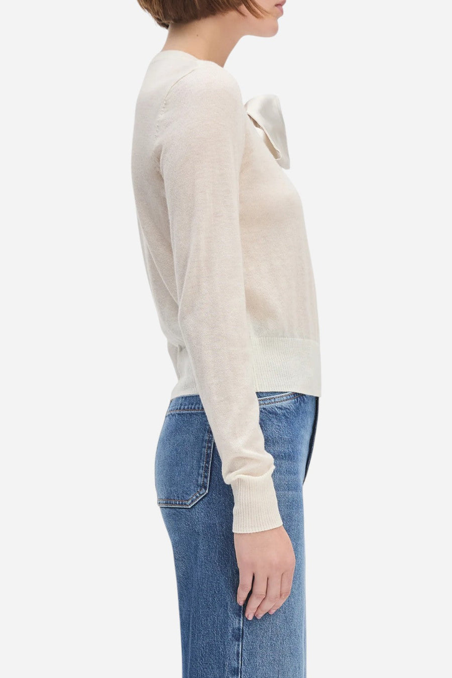 Favorite Daughter Take A Bow Cardigan in Ivory – flat lay