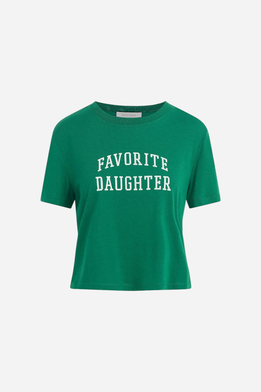 Favorite Daughter The Cropped Collegiate Tee in Emerald & White – alternate