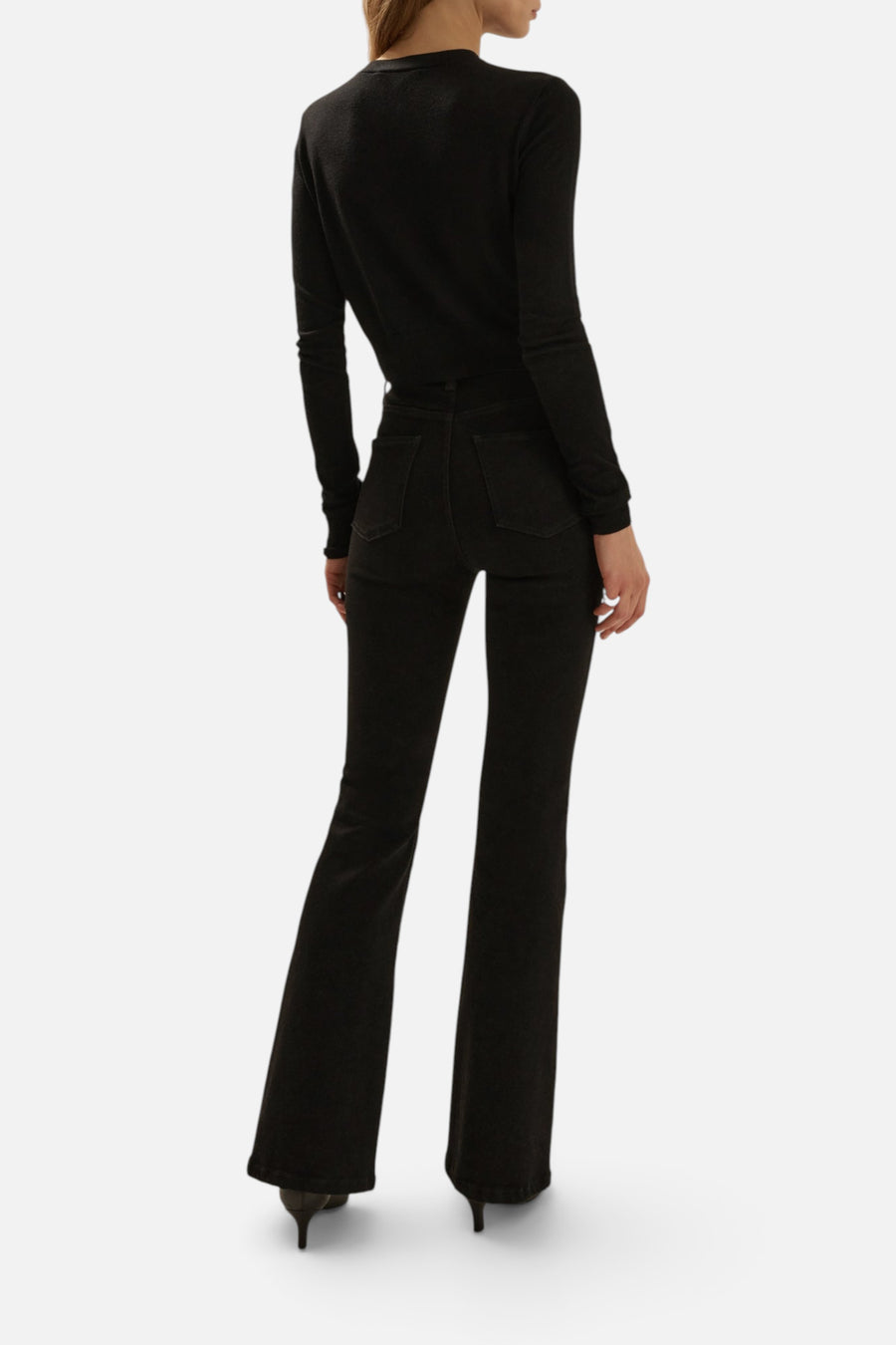 Favorite Daughter The Curtsey Cardigan in Black – back view