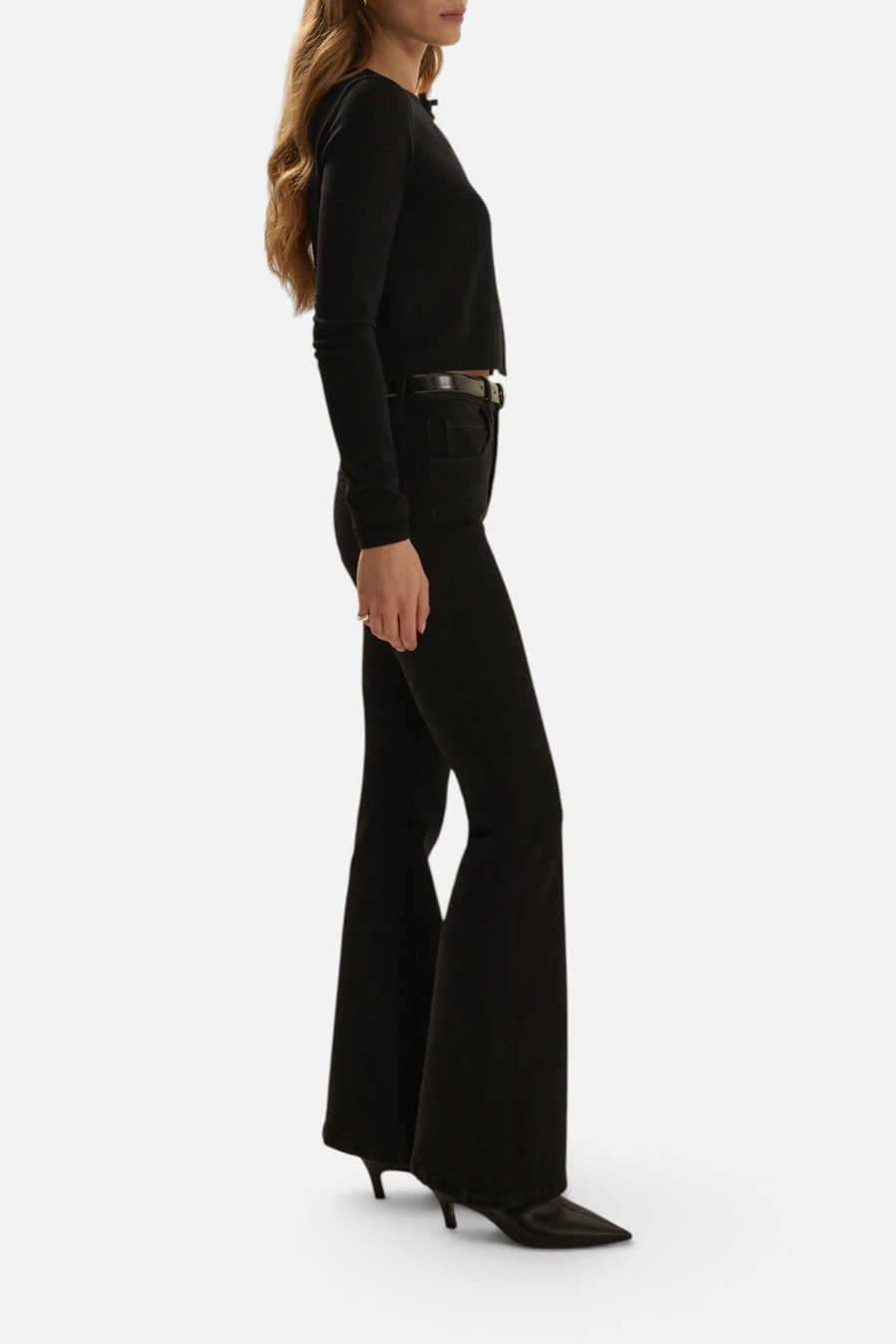 Favorite Daughter The Curtsey Cardigan in Black – side view