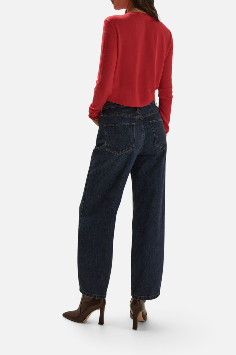 Favorite Daughter The Curtsey Cardigan in Crimson – back view
