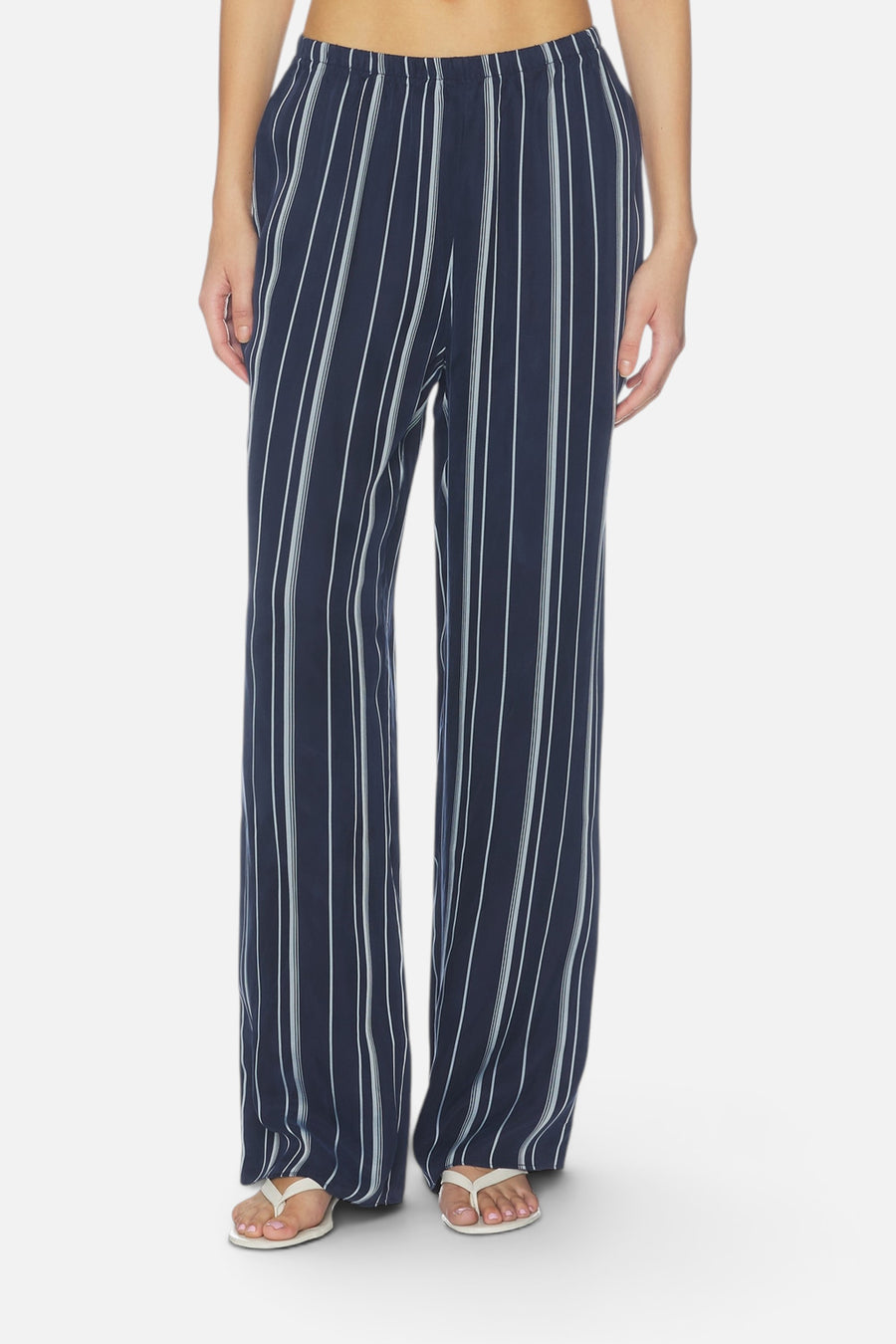 Favorite Daughter The Everything Pant in Grey Stripe – front view