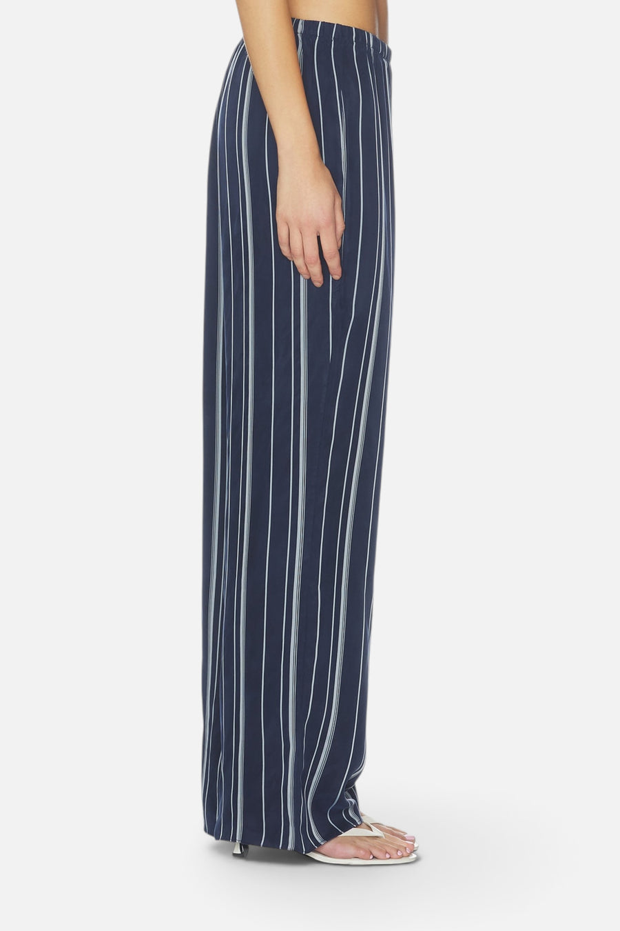 Favorite Daughter The Everything Pant in Grey Stripe – side view