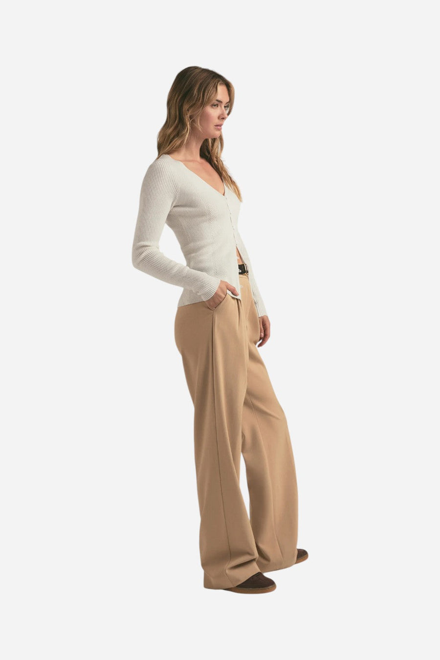 Favorite Daughter The Favorite Pant in Beige – back view