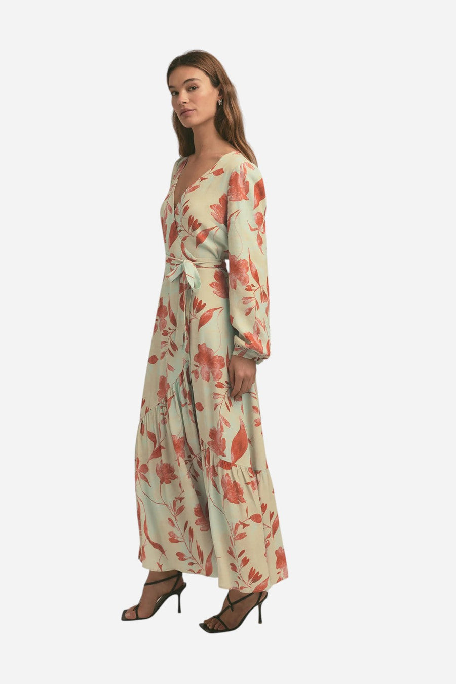 Favorite Daughter The Lady Like Dress in Moonbeam Floral – flat lay
