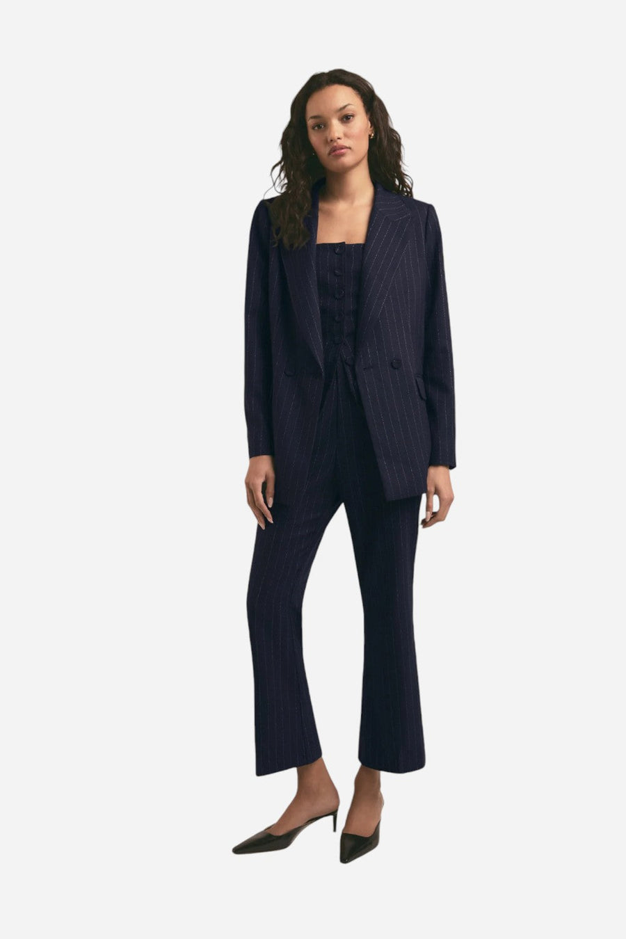 Favorite Daughter The Phoebe Pant Navy Pinstripe – alternate