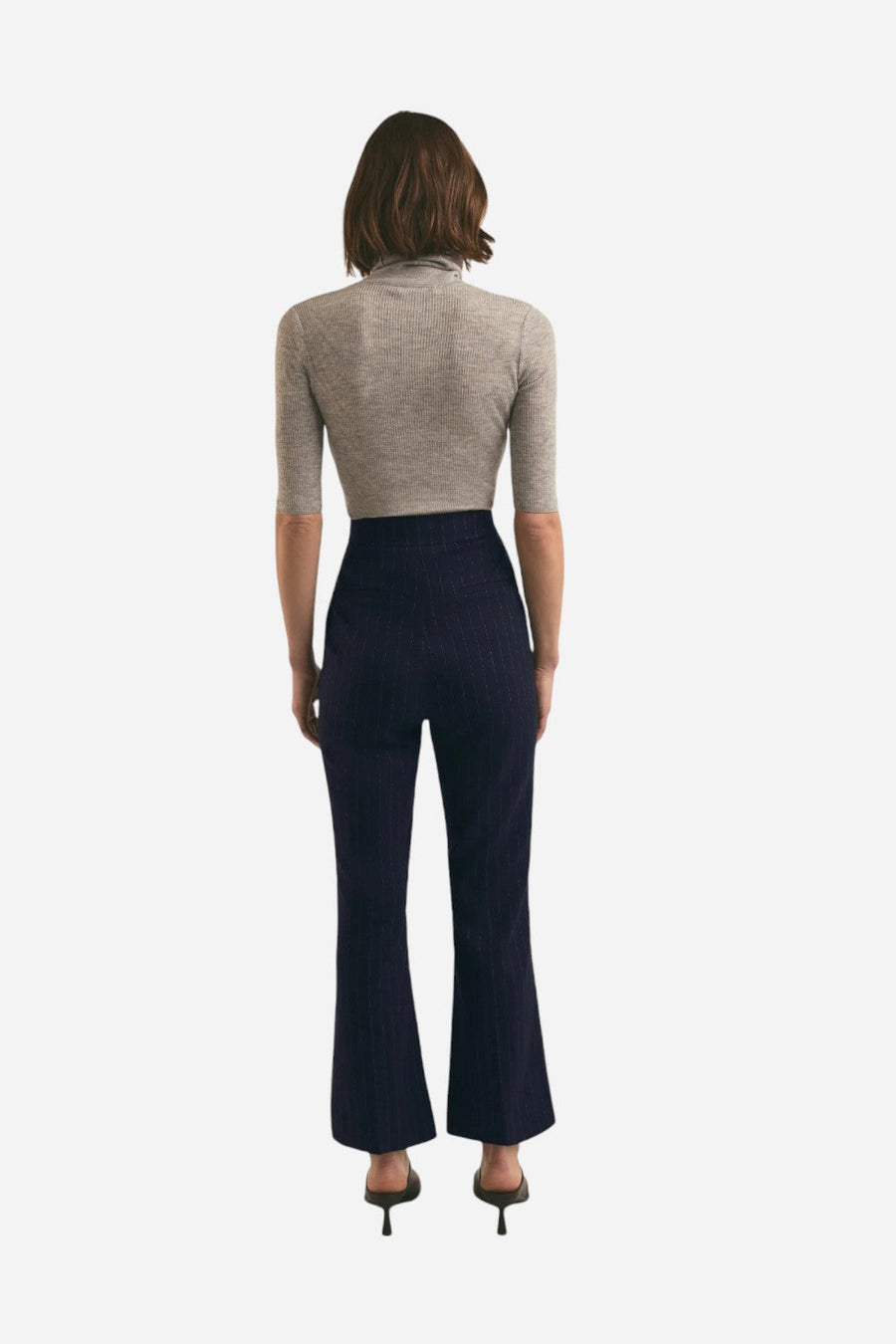Favorite Daughter The Phoebe Pant Navy Pinstripe – detail