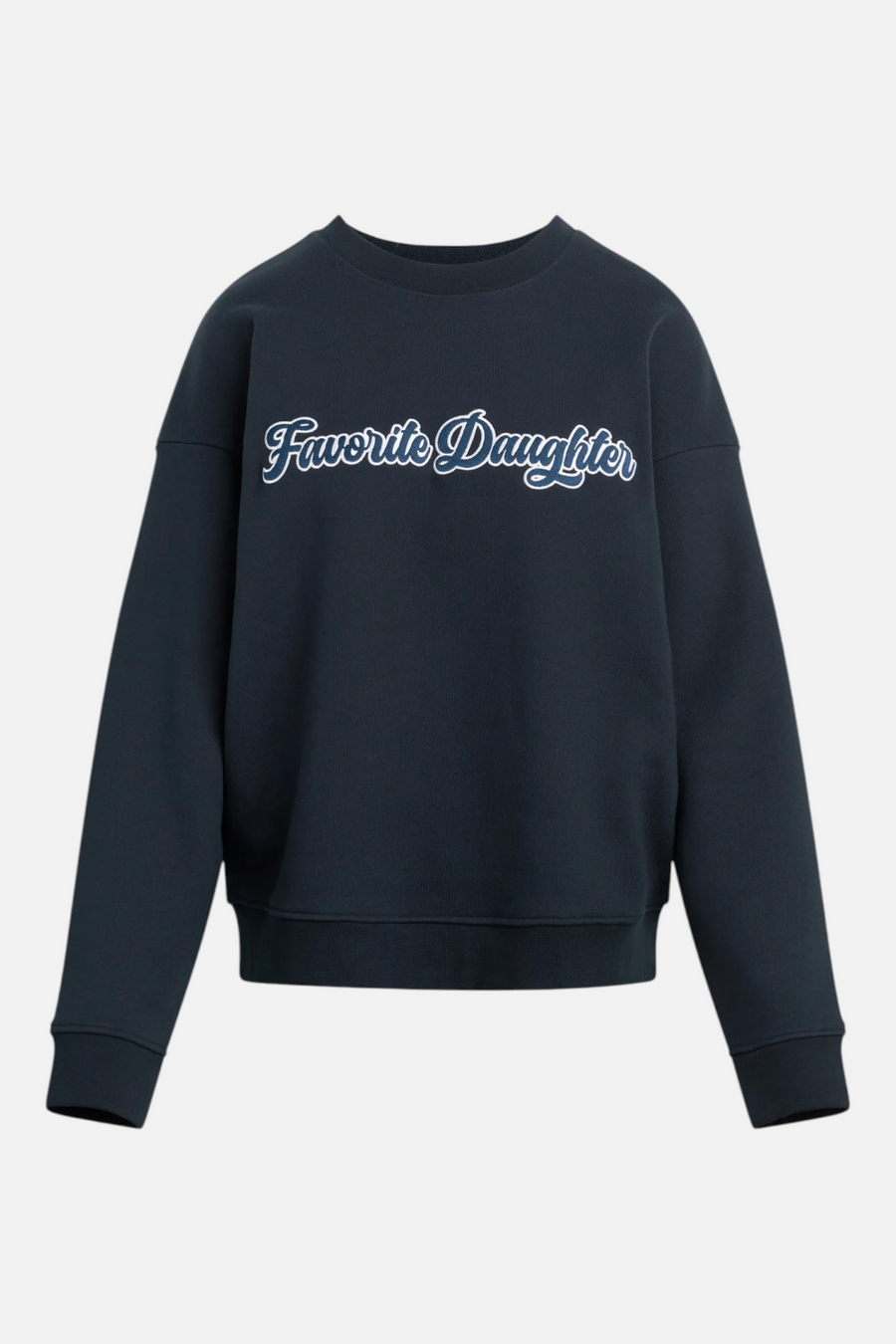 Favorite Daughter Varsity Embroidered Sweatshirt in Navy – detail