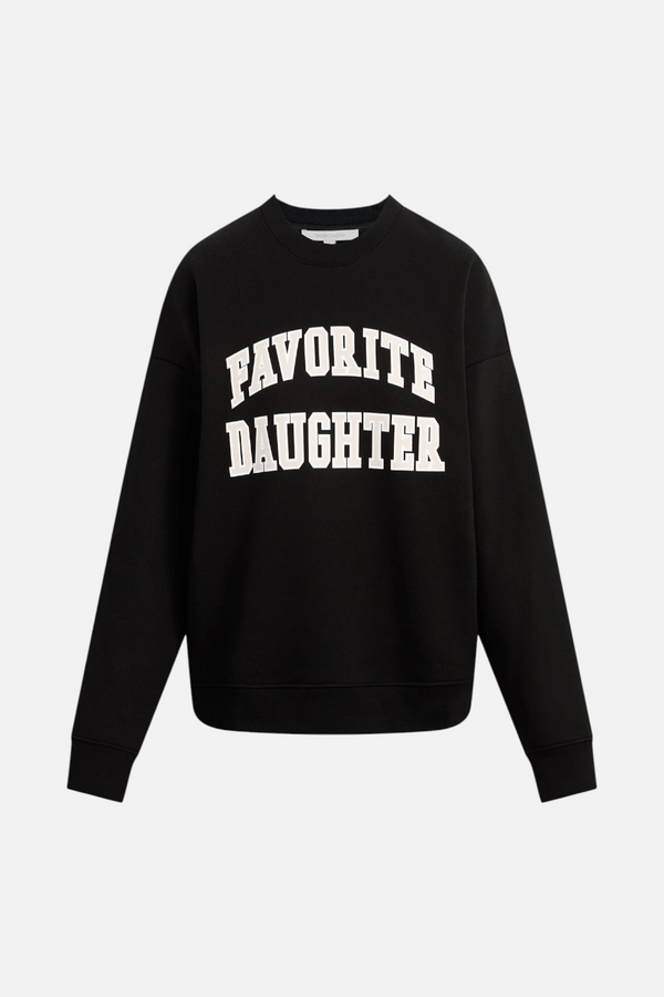 Favorite Daughter Women's Collegiate Sweatshirt in Black and Pink Pale