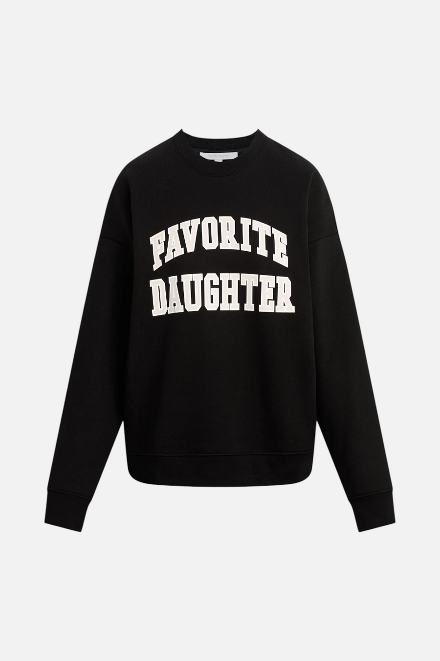 Favorite Daughter Women's Collegiate Sweatshirt in Black and Pink Pale – front view