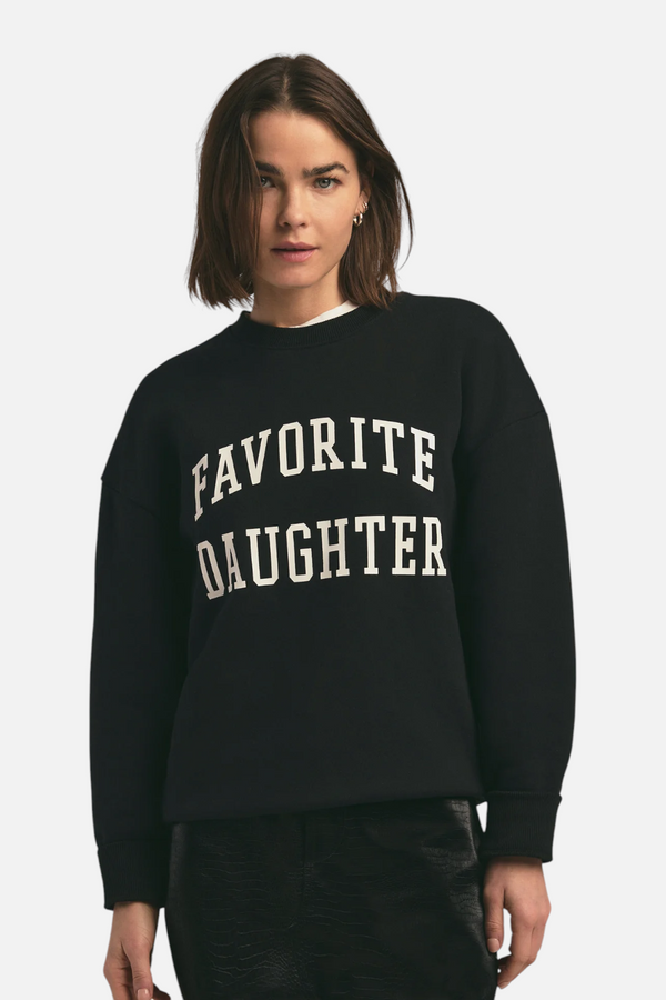 Favorite Daughter Women's Collegiate Sweatshirt in Black & White