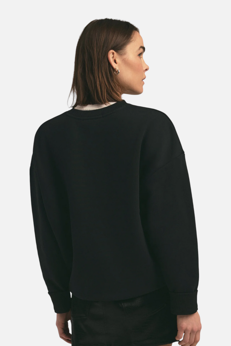 Favorite Daughter Women's Collegiate Sweatshirt in Black & White – side view