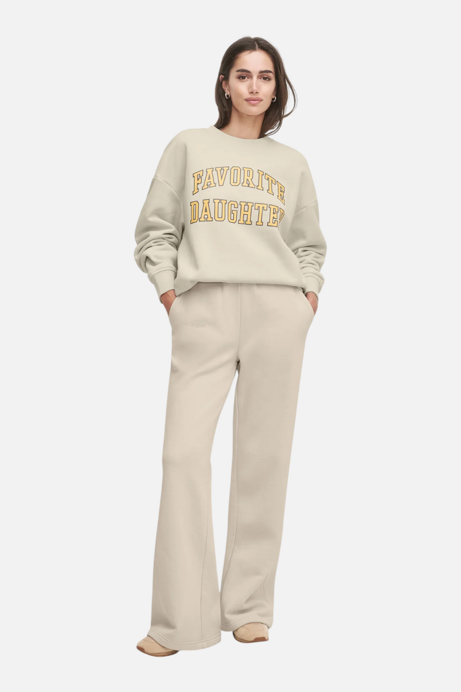 Favorite Daughter Women's Collegiate Sweatshirt Stone Dijon – detail