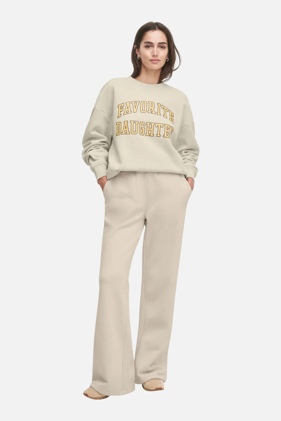 Favorite Daughter Women's Collegiate Sweatshirt Stone Dijon – side view