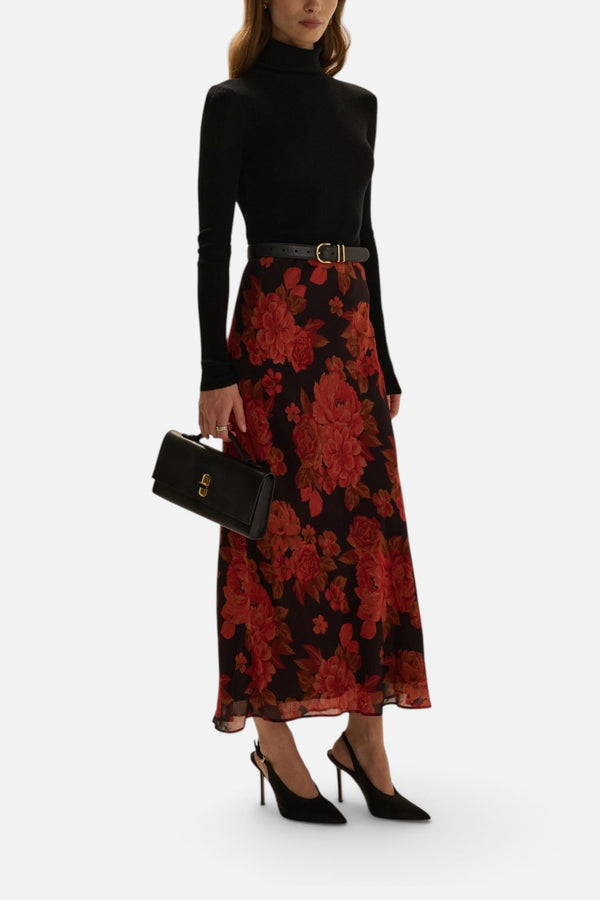 Favorite Daughter Women's The Favorite Skirt in Wine Floral