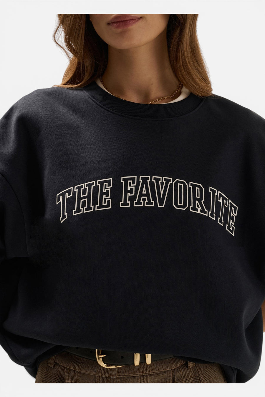 Favorite Daughter Women's The Favorite Sweatshirt in Navy White – detail