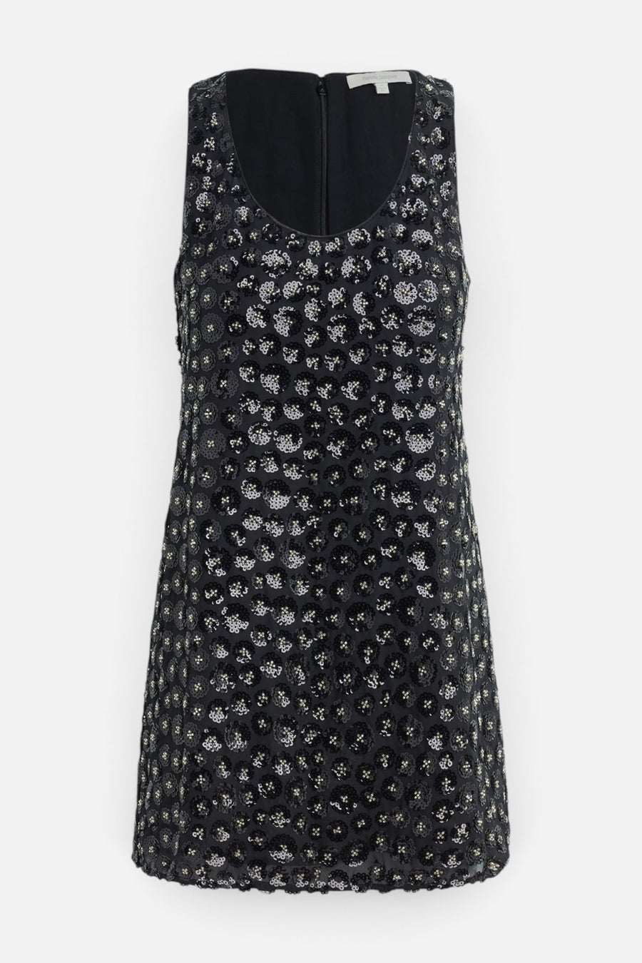 Favorite Daughter Women's The Sequin Getting Ready Dress in Black Sparkle – front view