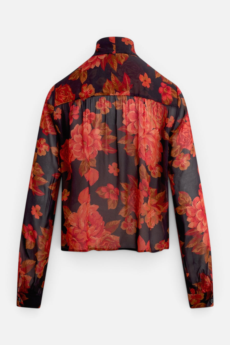 Favorite Daughter Women's The Simone Blouse in Wine Floral – back view