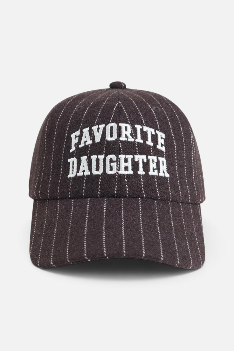 Favorite Daughter Wool Stripe Baseball Hat in Ganache – front view