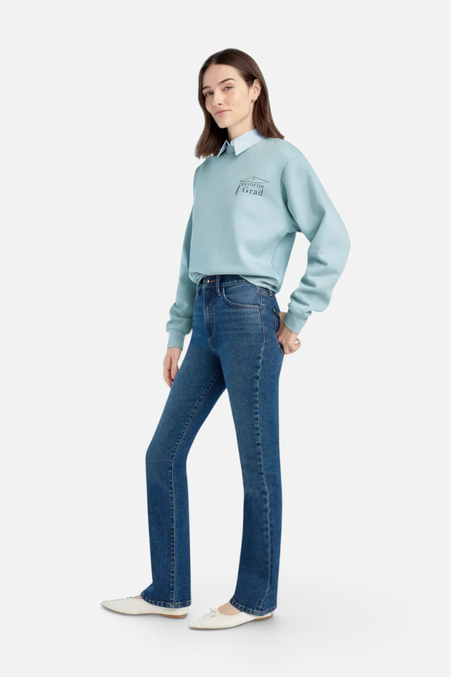 Favorite Grad Classic Sweatshirt in Sea Blue Navy – detail