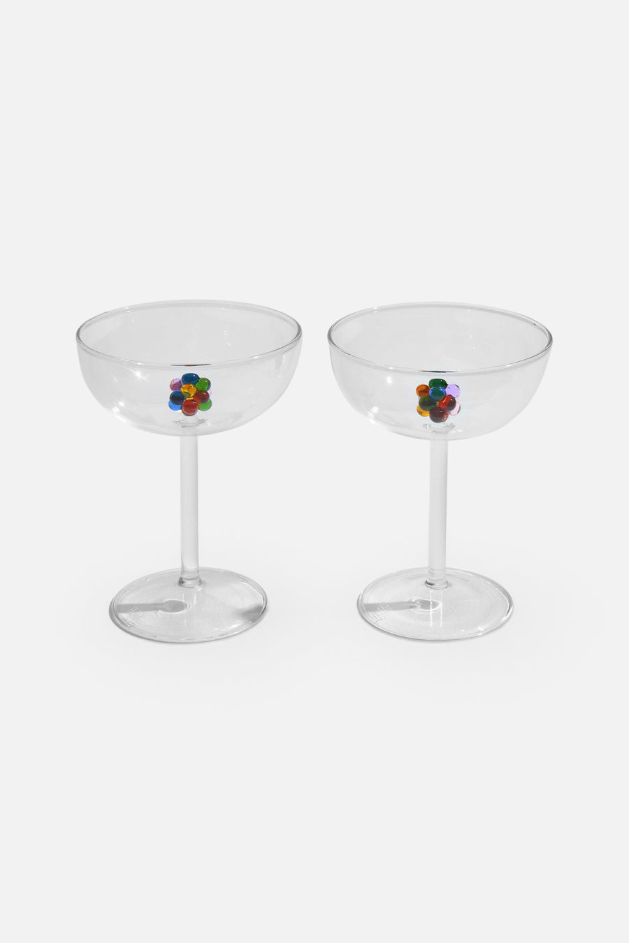 Fazeek Bloom Coupes Set of 2 in Clear and Jewel – back view