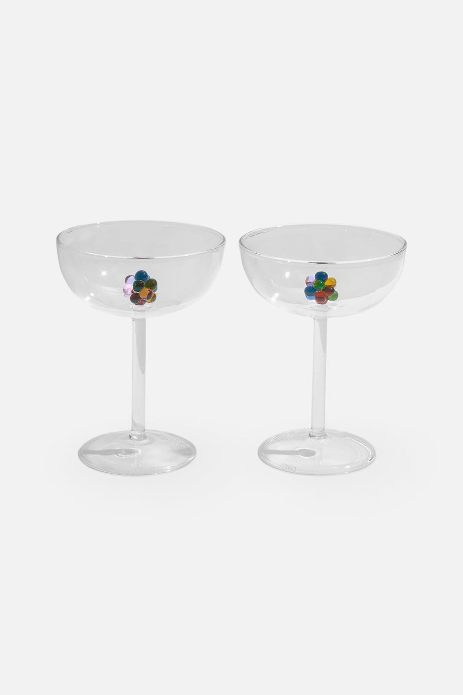 Fazeek Bloom Coupes Set of 2 in Clear and Jewel – front view