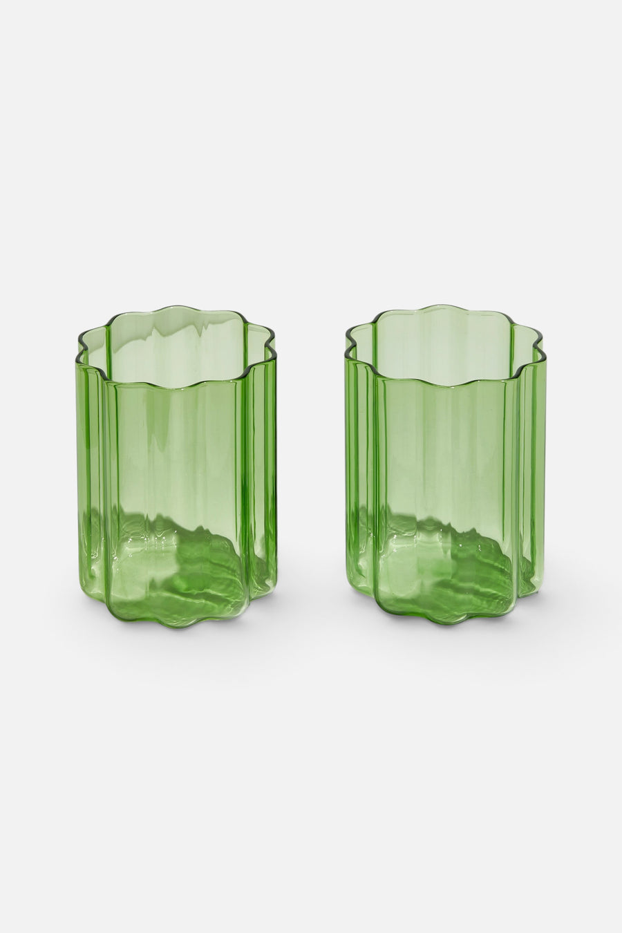 Fazeek Wave Glasses Set of 2 in Green – front view