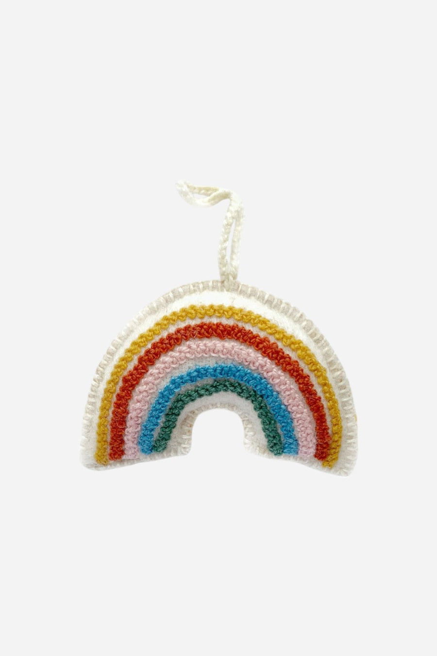 Felt Wool Rainbow Pastel Ornament – front view