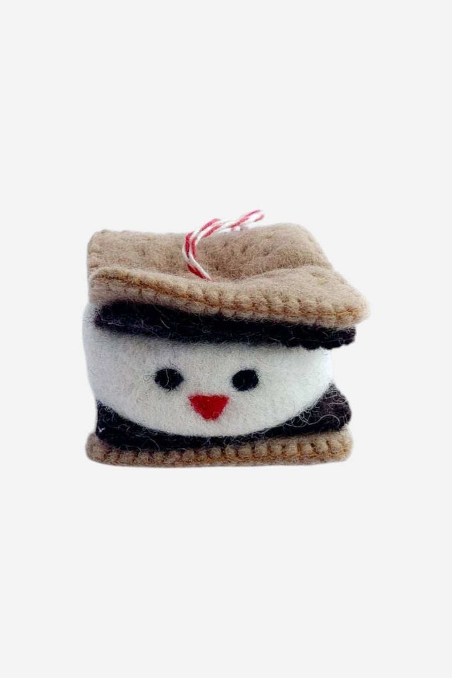 Felt Wool S'more Ornament – front view