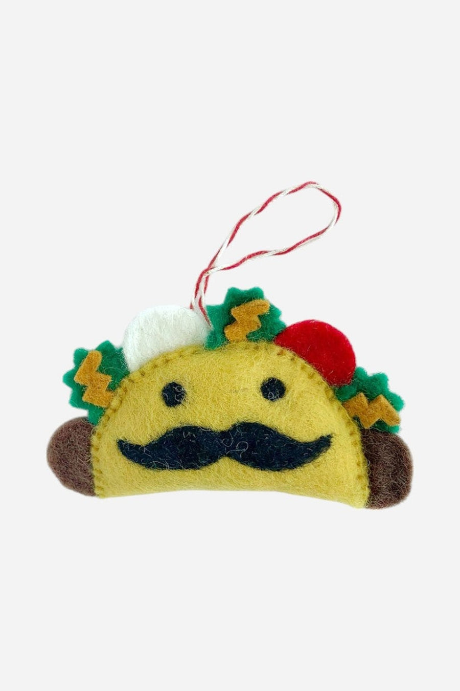 Felt Wool Taco Man Ornament – front view