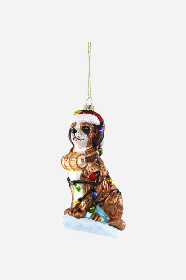 Festive St Bernard Dog Ornament