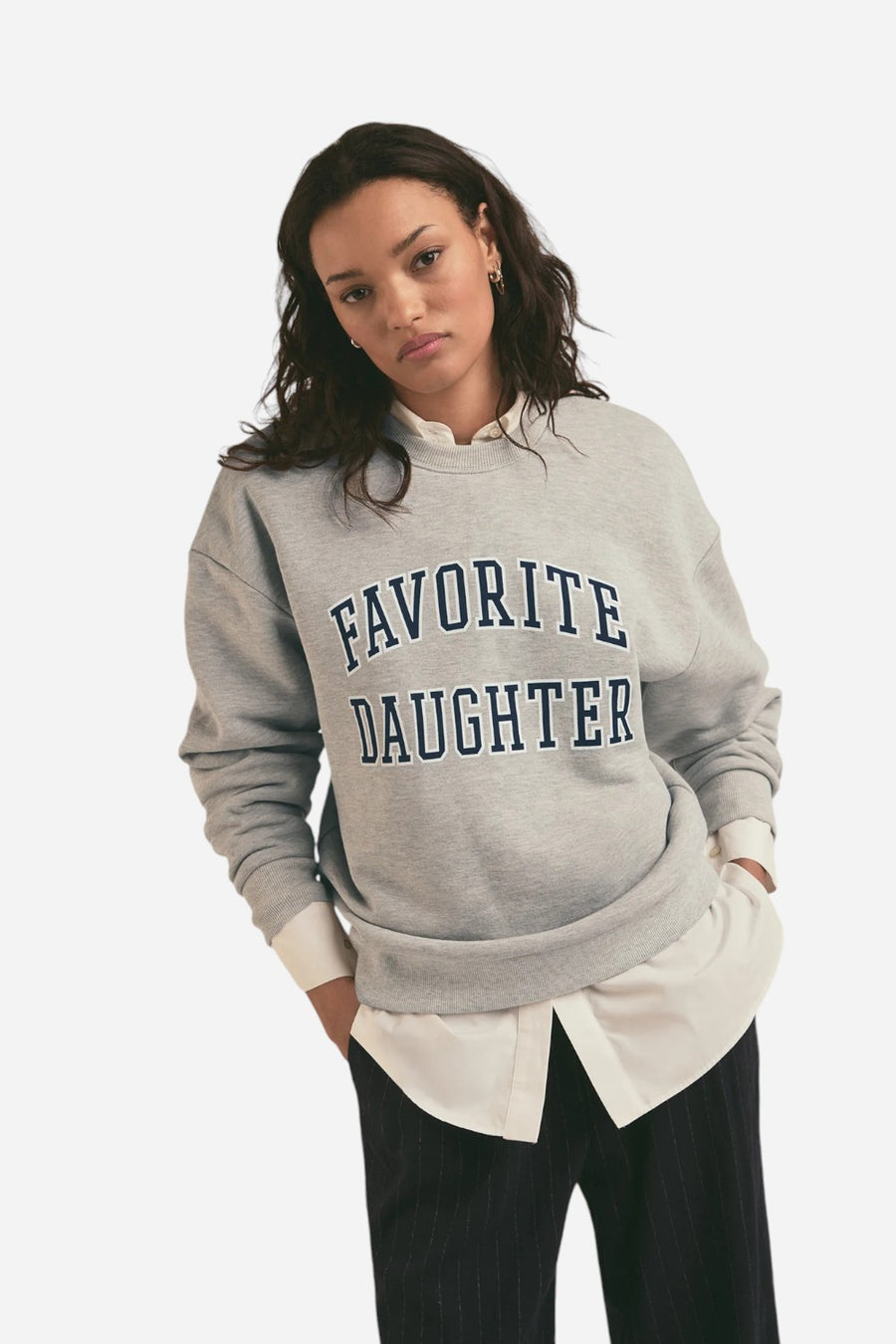 Favorite Daughter Collegiate Sweatshirt in Heather Grey