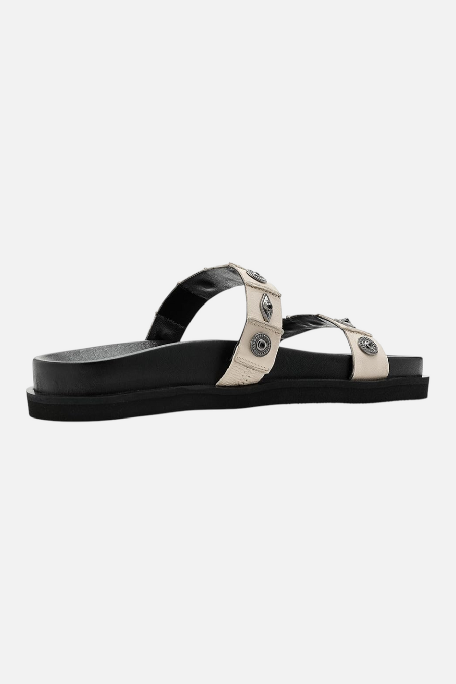 Free People Women's Findings Footbed Sandal in Bone Leather