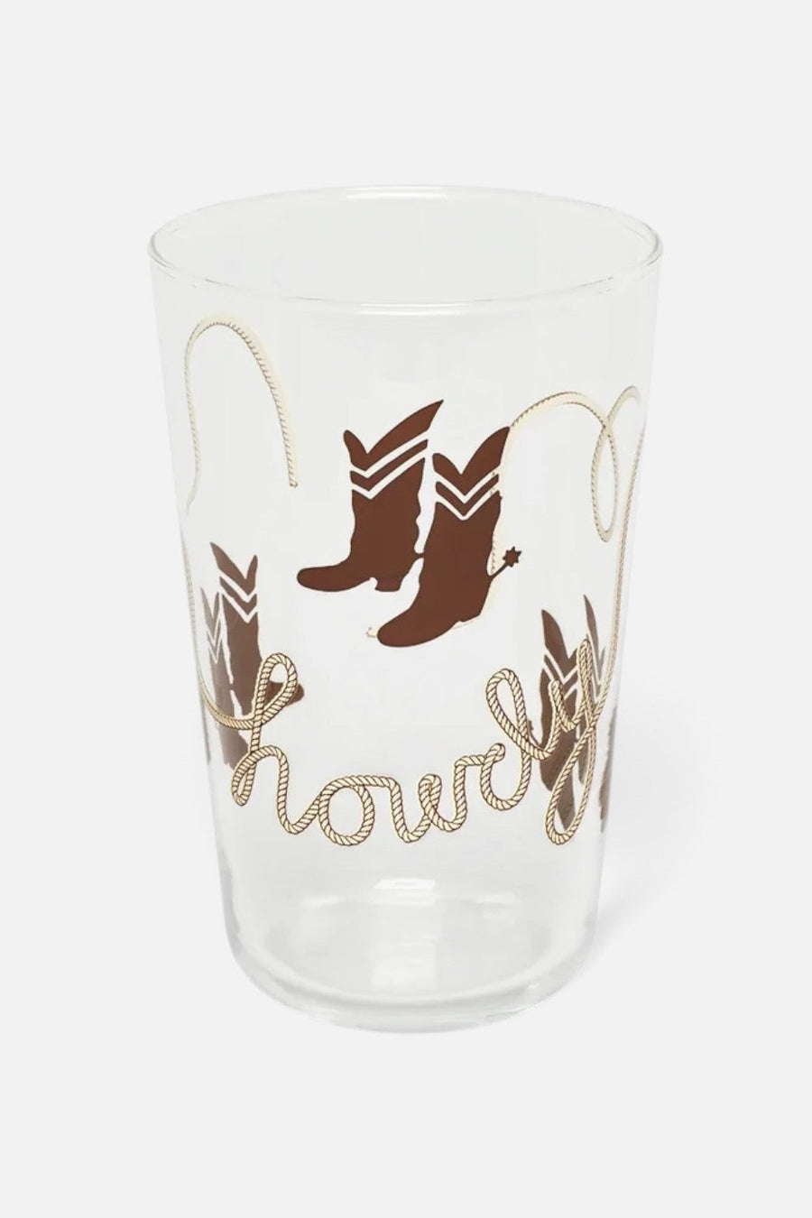 Fishs Eddy Cowboy Boots Glass Tumbler – back view