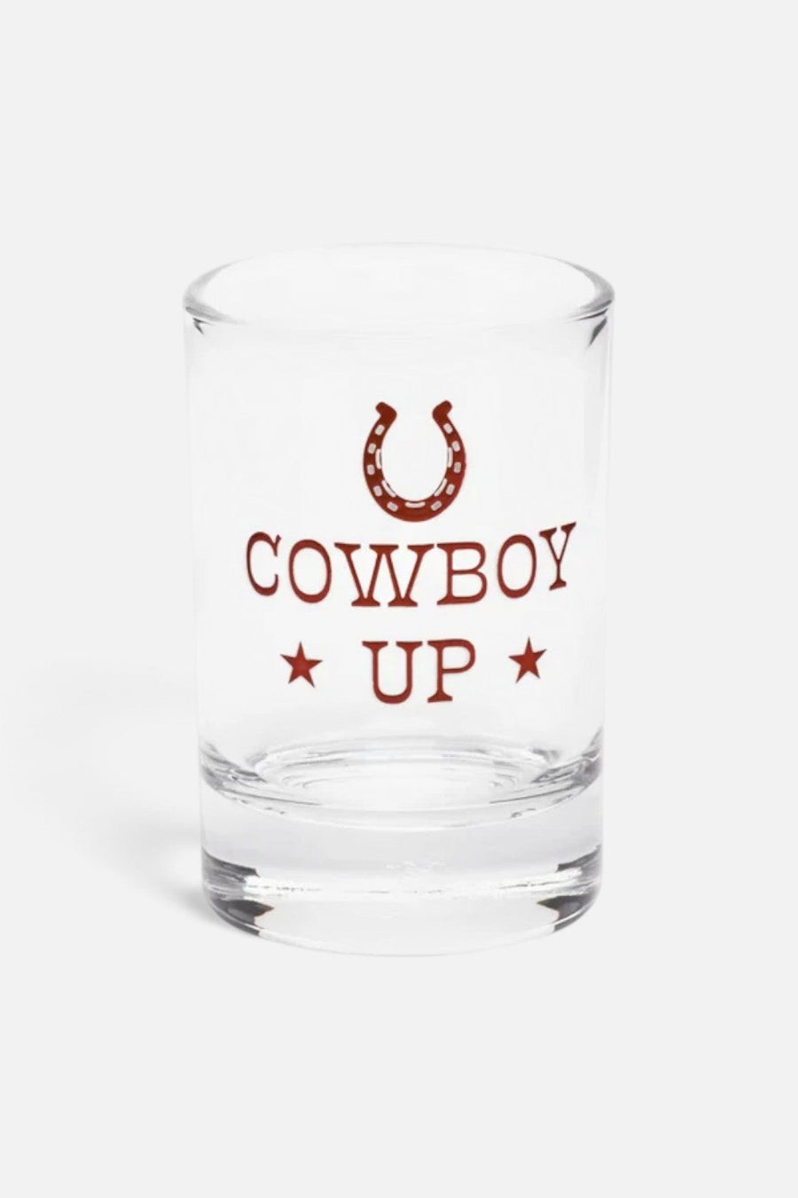 Fishs Eddy Cowboy Up Shot Glass – side view
