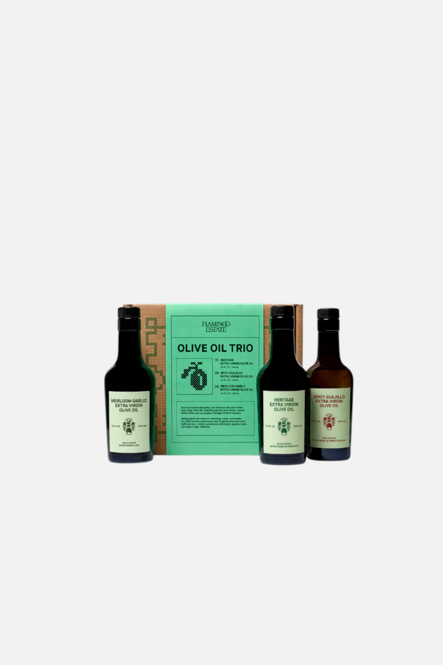 Flamingo Estate Olive Oil Trio – front view