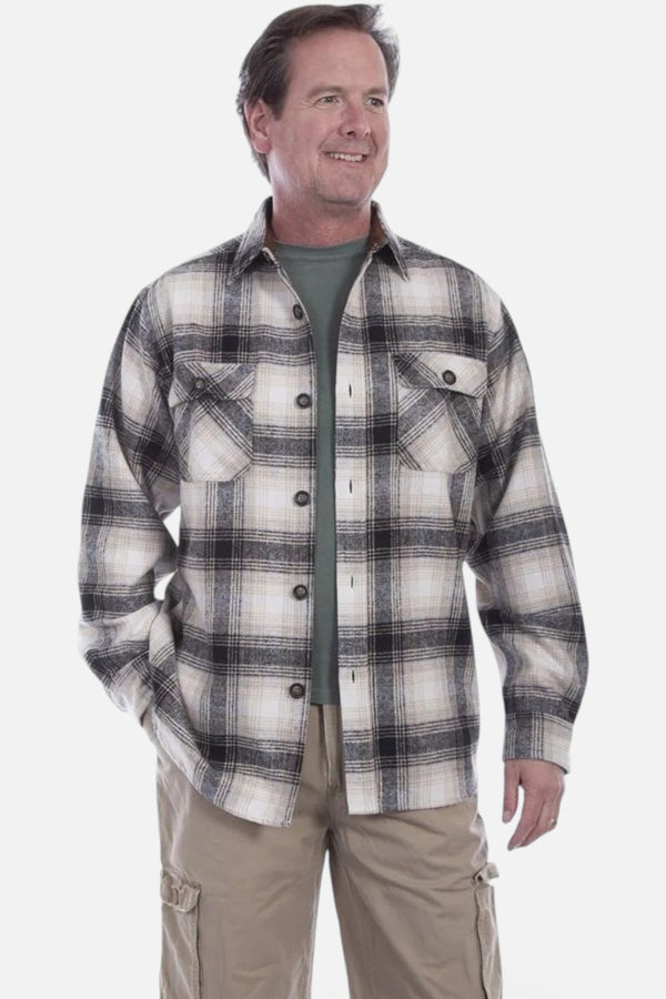 Flannel Shirt Jacket, Grey