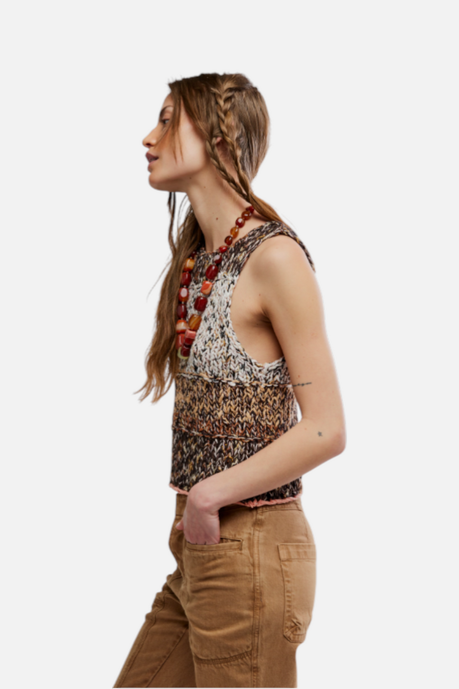 Free People Flea Market Tank in Natural Combo