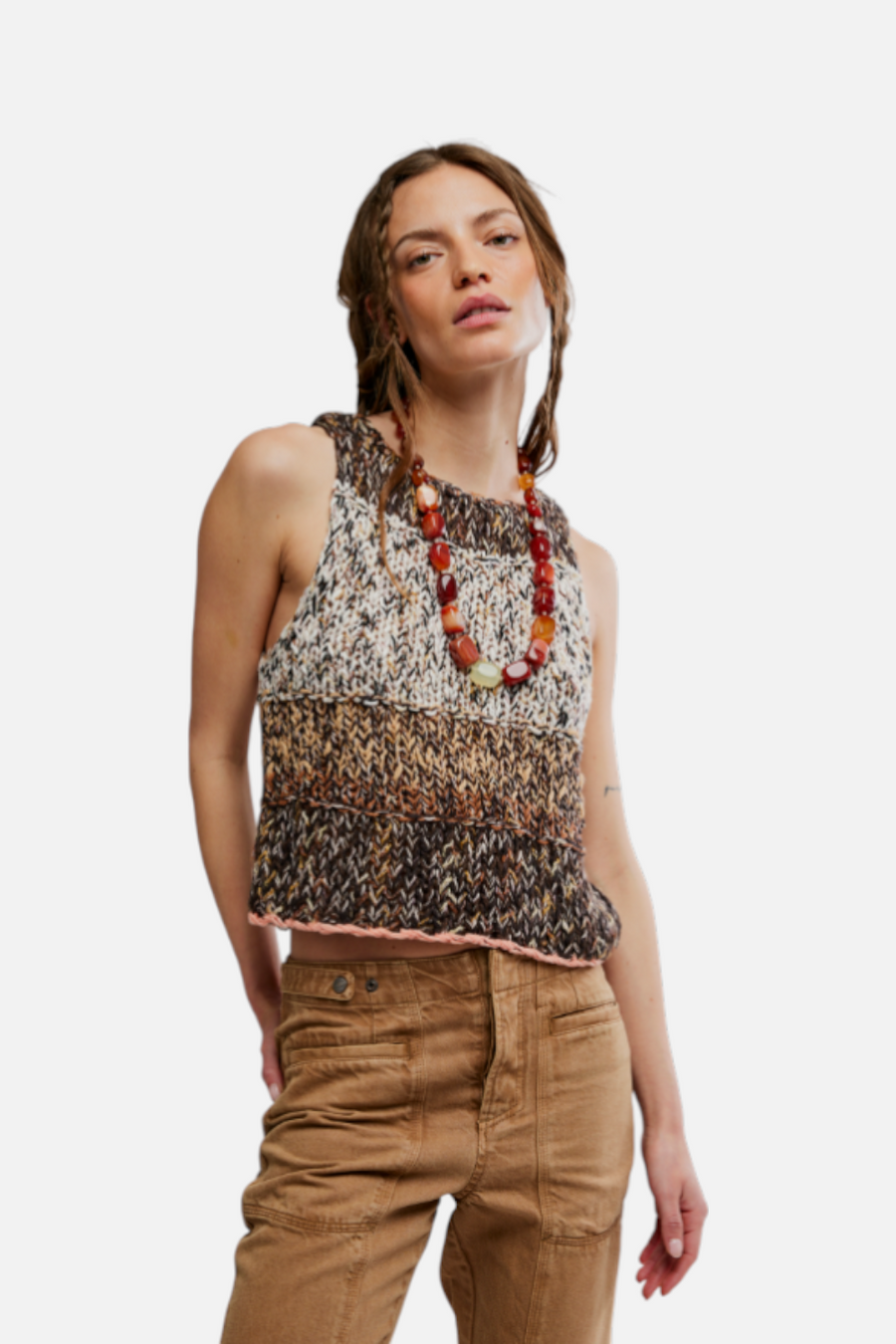 Free People Flea Market Tank in Natural Combo