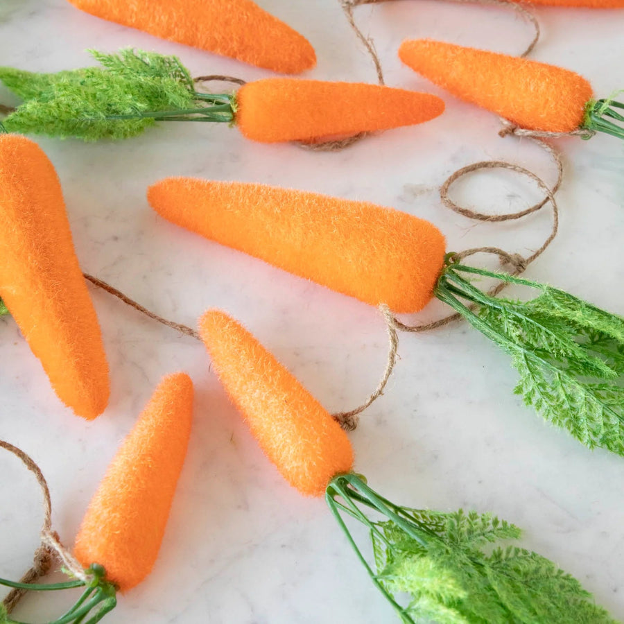 Flocked Carrot Garland – back view