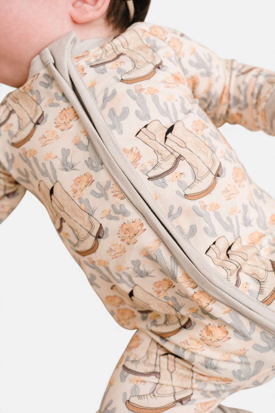 Floral Cowgirl Bamboo Sleeper – flat lay