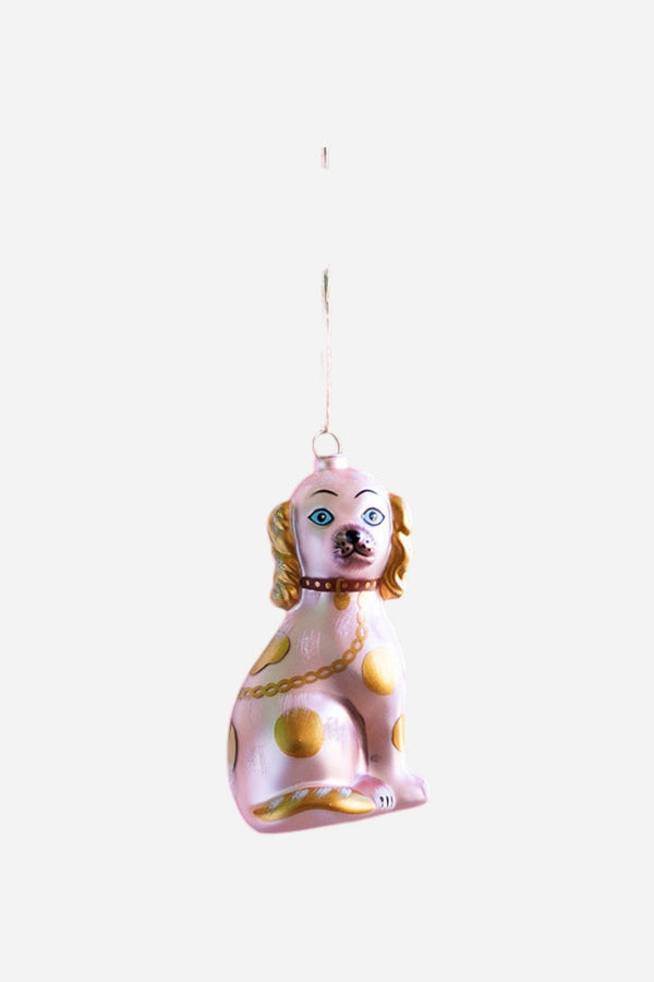 Floral Dog Ornament in Pink