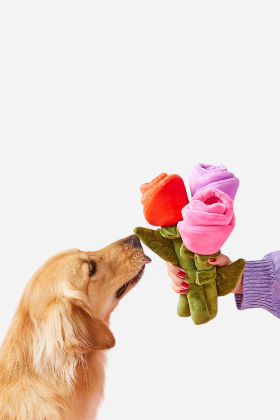 Foggy Dog Bouquet of Roses Snuffle Interactive Dog Toy – side view