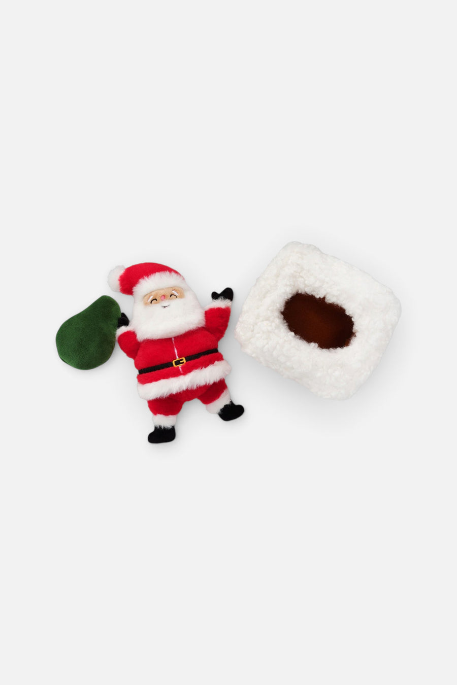 Foggy Dog Here Comes Santa Interactive Snuffle Dog Toy – flat lay