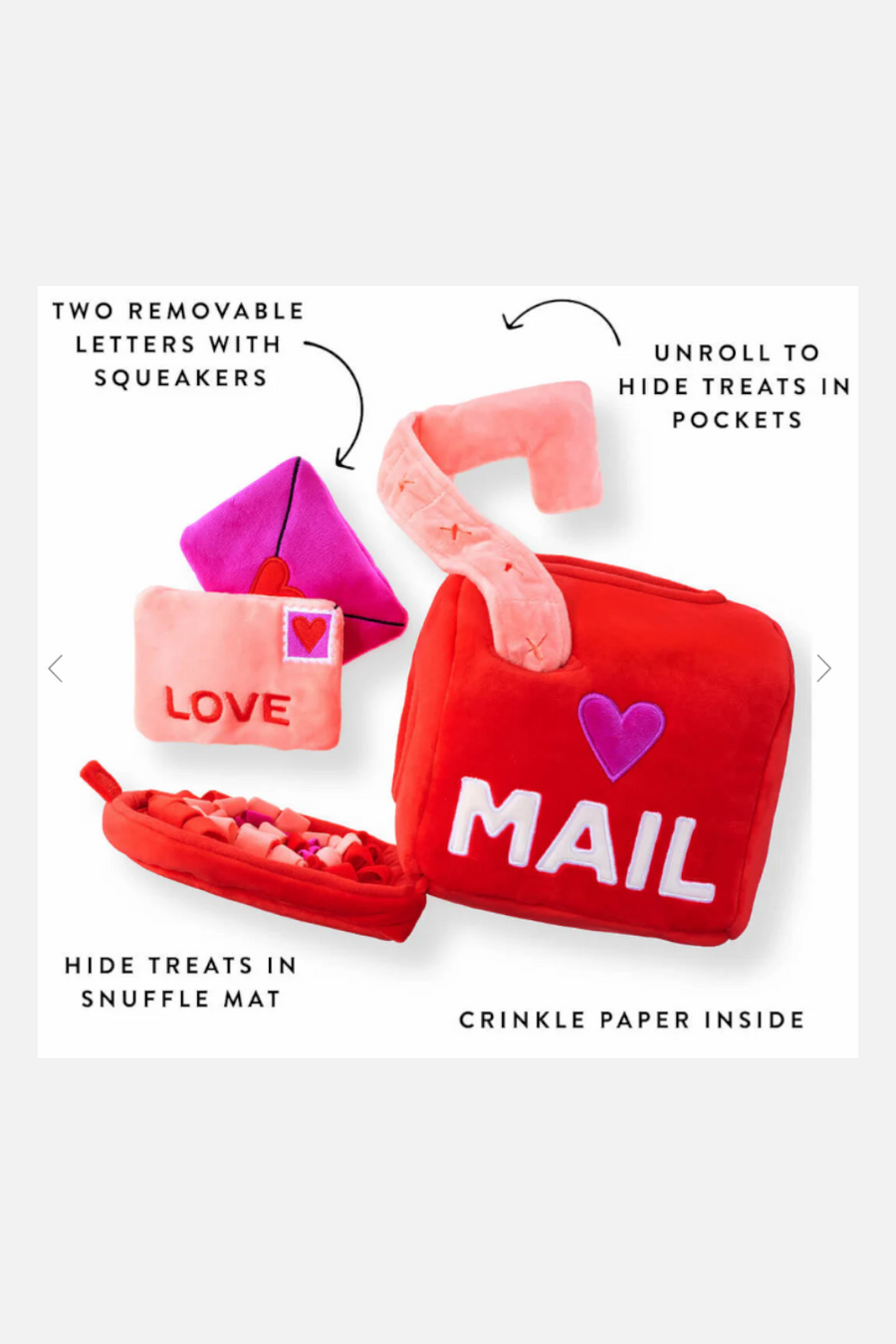 Foggy Dog Love Letters Snuffle Toy – back view