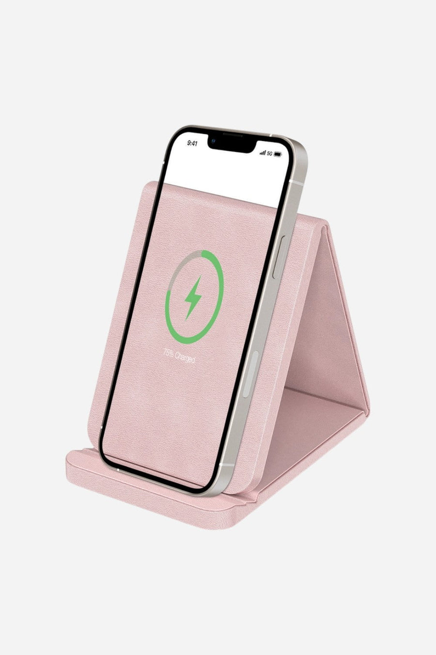 Folding Leather Charge Stand – detail