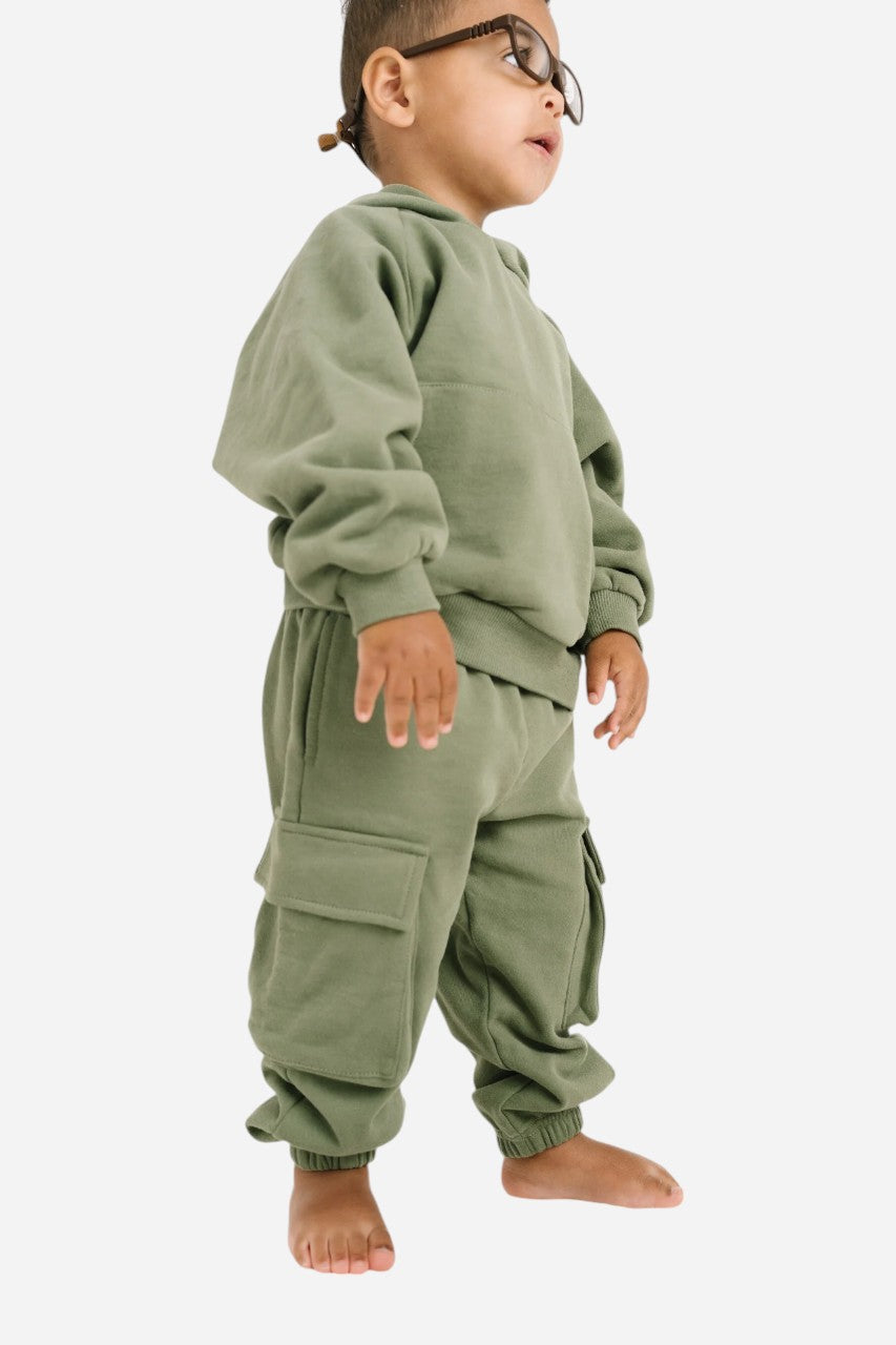 Forest Cargo Hoodie Set – back view